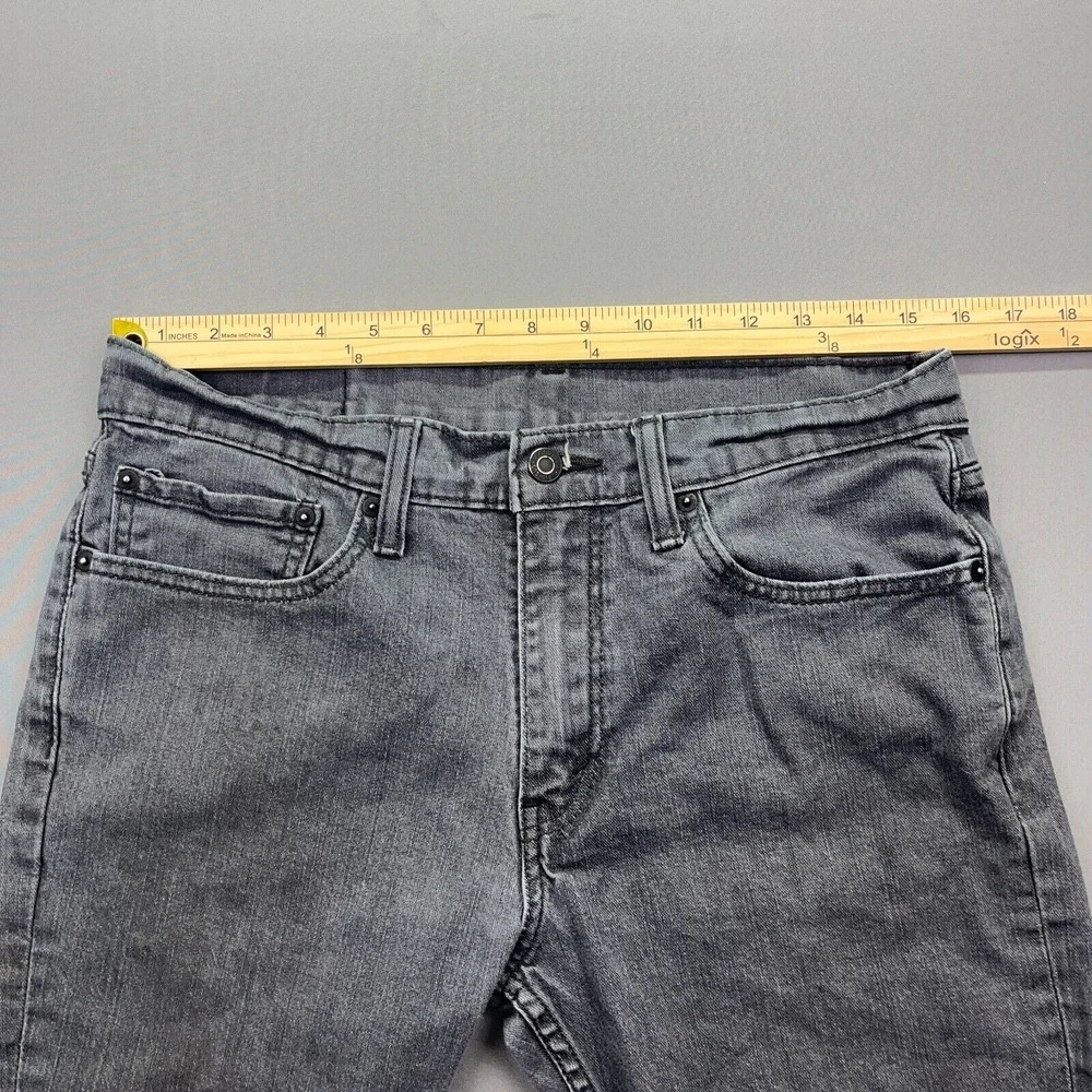 Levi's 514 Jeans Gray Straight Leg Stretch Sz 34 Fits 31